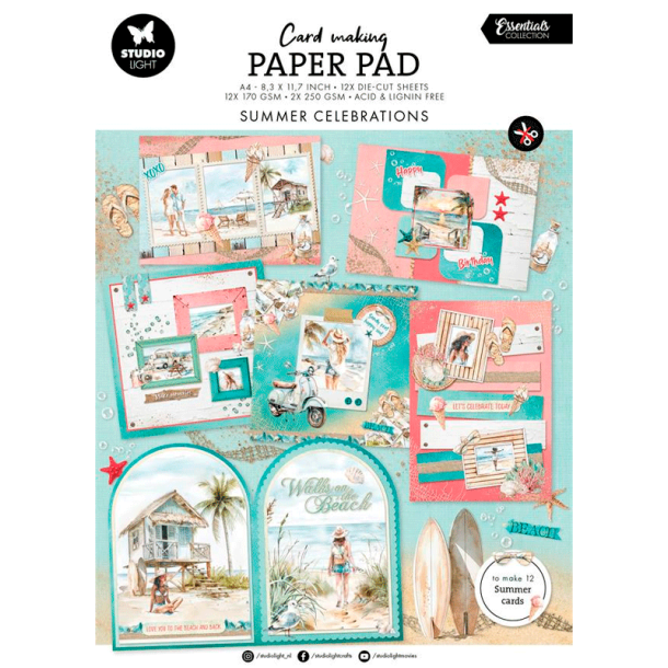 Studio Light - Blok A4 - Cardmaking Paper Pad - Summer Celebration