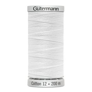 Gtermann - Quiltetrd - Sulky Cotton 12 - 200 m - Hvid 1001