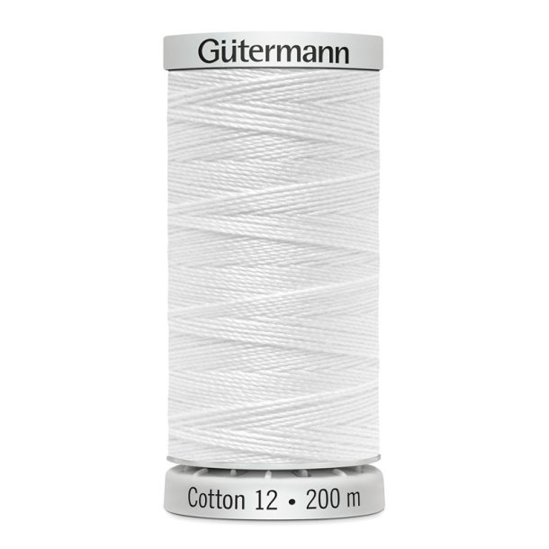 Gtermann - Quiltetrd - Sulky Cotton 12 - 200 m - Hvid 1001