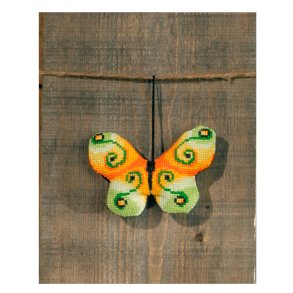 Broderi Kit - Sommerfugl lysgrn