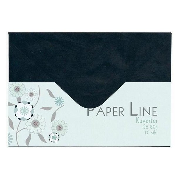 Paper Line - Kuvert, C6 - Sort