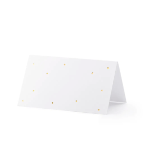 Bordkort - Dots - Hvid med guld - 10 stk