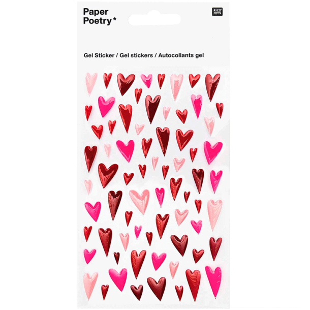 Paper Poetry - Gel klistermrker - Hjerter