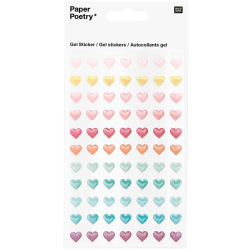 Paper Poetry - Gel klistermrker - Glitter hjerter