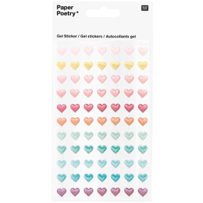 Paper Poetry - Gel klistermrker - Glitter hjerter