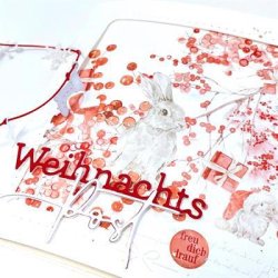 Alexandra Renke - Karton - Christmas Wreath with Winter Bunny - Julekrans med Kaniner