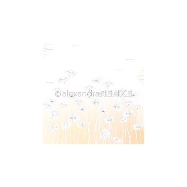 Alexandra Renke - Karton - Daisies on gradient yellow-orange