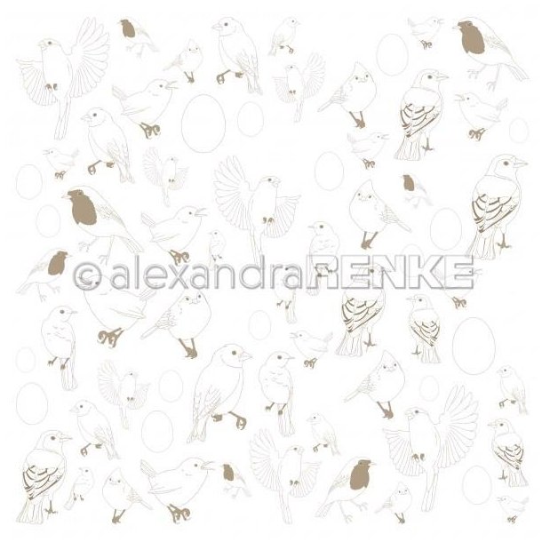 Alexandra Renke - Karton - Birds Outline Gold / Fugle - 10.2475