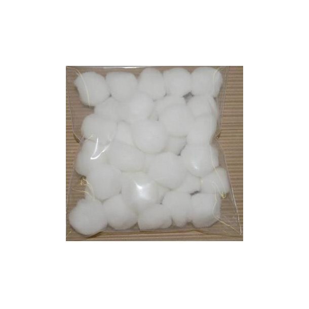 Pom Pom - Hvid - 6 mm - 100 stk