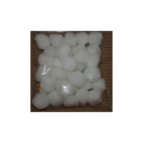 Pomponer - 10mm - Hvid - 100 Stk. - 11016