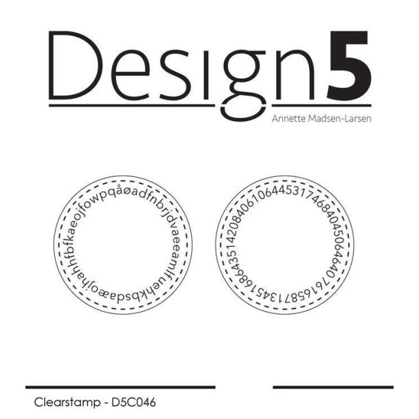Design5 - Stempel - Cirkler m/ bogstaver &amp; nummer - D5C046
