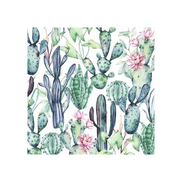 Ambiente Frokostservietter Watercolour cacti