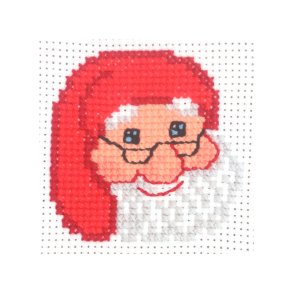 Broderi Kit - Julemand m/Briller - 10x10cm