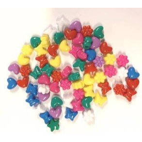 Plastperle Mix - Sommerfugl, Blomst og Hjerte