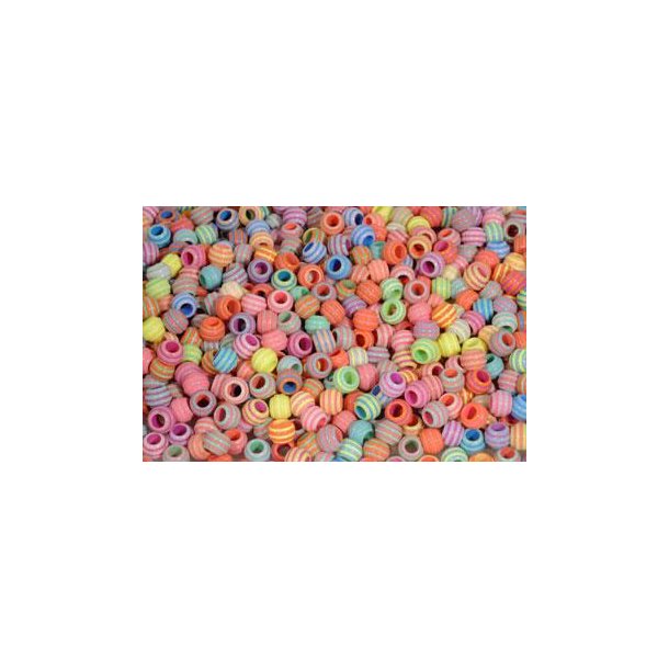 Plastperler - Pastel med Striber