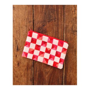 Broderi Kit - Rde Ruder Pung - 20x12cm