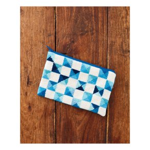 Broderi Kit - Bl Ruder Pung - 20x12cm