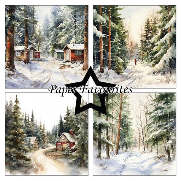 Paper Favourites - Blok 12'' - "Winter Forest" - Vinter skov