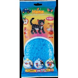 Hamaperler - Midi - 6000 stk - Transp. aqua