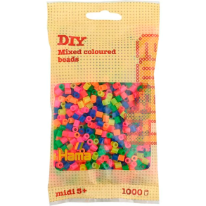 Hamaperler - Midi - 1000 stk. - Neon Mix