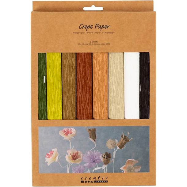Crepepapir - 8 ark - Natur