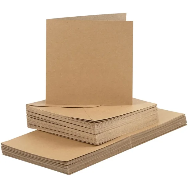kort og Kuverter - 15x15cm - 50st
