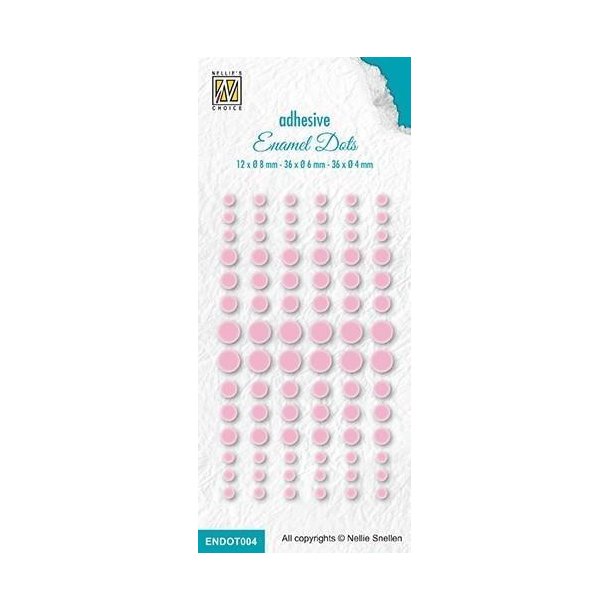 Nellie Snellen - Enamel Dots - Baby Pink / Lyserd - ENDOT004