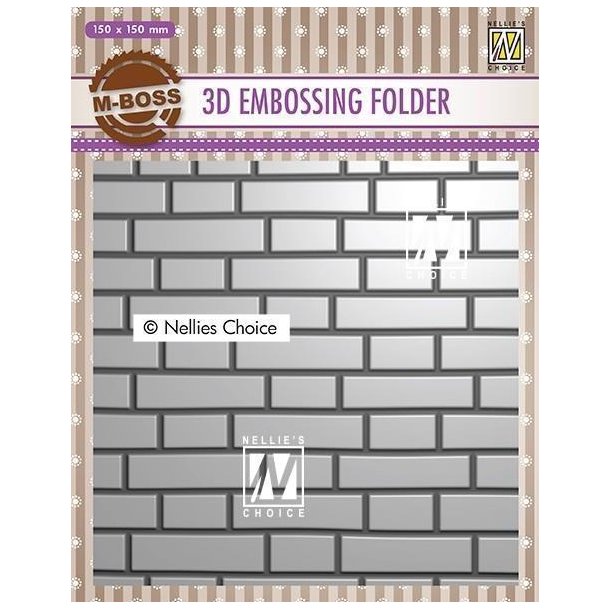 Nellie Snellen - Embossing Folder - Brick Wall / Mursten - EF3D023