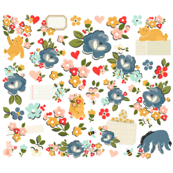 Simple Stories - Toppers - Say Cheese Classic Pooh Floral Bits & Pieces / Klassisk Peter Plys Blomster ting og sager