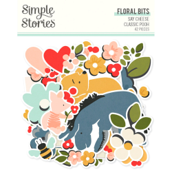 Simple Stories - Toppers - Say Cheese Classic Pooh Floral Bits & Pieces / Klassisk Peter Plys Blomster ting og sager