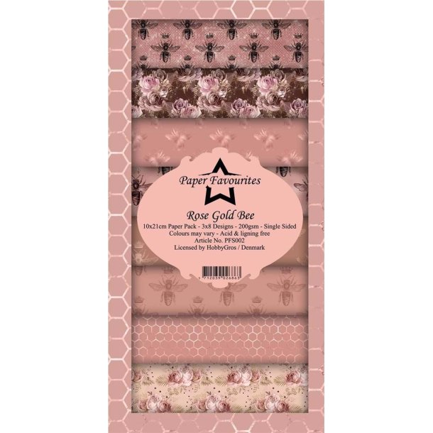 Paper Favourites - Blok - Slim Card - Rose Gold Bee - PFS002