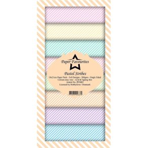 Paper Favourites Blok - Slim Card - Pastel Stribes / Pastel striber - PFS003