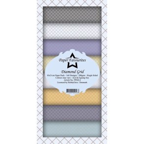 Paper Favourites - Blok Slim Card - Diamond Grid / Gitter - PFS014