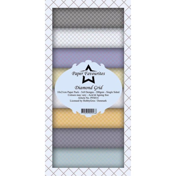 Paper Favourites - Blok - Slim Card - Diamond Grid / Gitter - PFS014