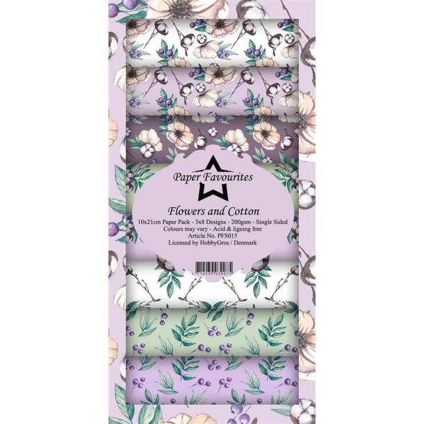 Paper Favourites - Blok - Slim Card - Flowers and Cotton / Blomster - PFS015