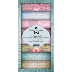 Paper Favourites - Blok Slim Card - Vintage music / Noder - PFS018