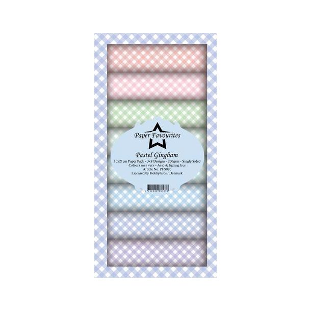 Paper Favourites - Blok - Slim Card - Pastel Gingham - PFS020