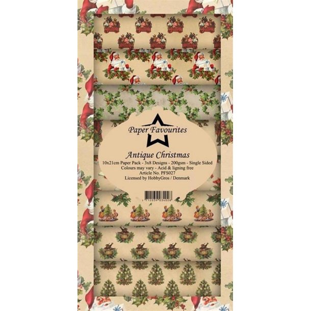 Paper Favourites - Blok - Slim Card - Antique Christmas / Antik Jul - PFS027