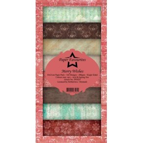 Paper Favourites - Blok Slim Card - Merry Wishes / Julensker - PFS029