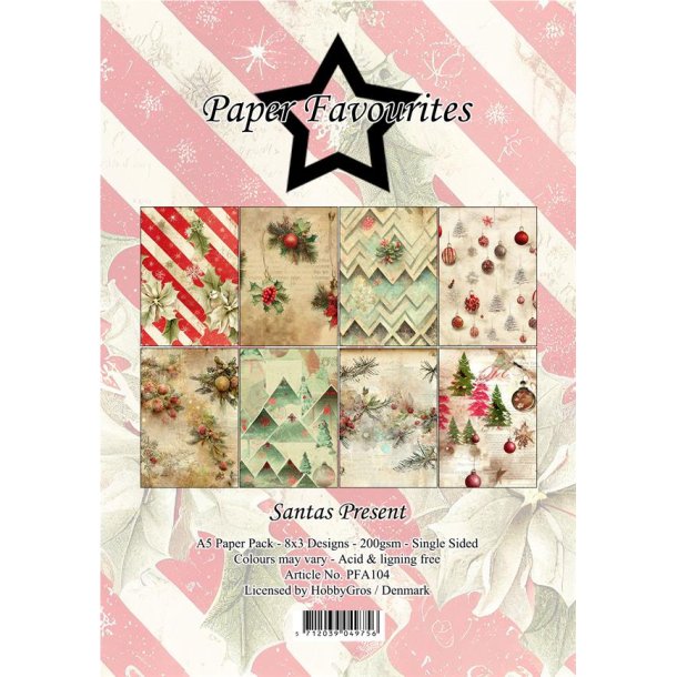 Paper Favourites - Blok A5 - Santas Present / Traditionel Jul