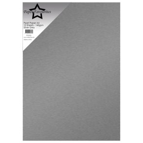 Paper Favourites - Pearl Paper - 140gr. - A4 - Silver Grey