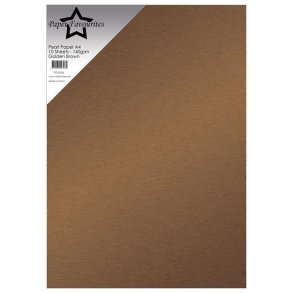 Paper Favourites - Pearl Paper - 140gr. - A4 - Golden Brown