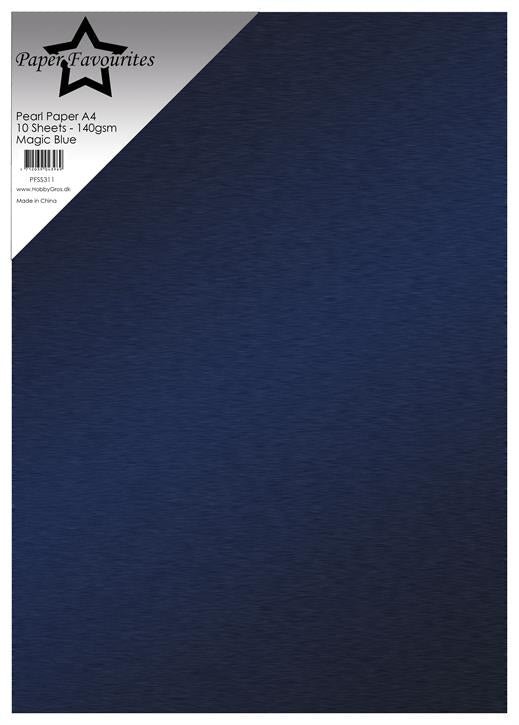 Paper Favourites - Pearl Paper - 140gr. - A4 - Magic Blue - Kort ...