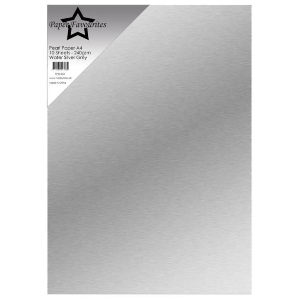 Paper Favourites - Pearl Paper - 240gr. - A4 - Water Silver Grey