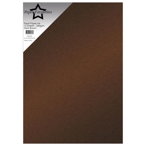 Paper Favourites - Pearl Paper - 240gr. - A4 - Dark Brown