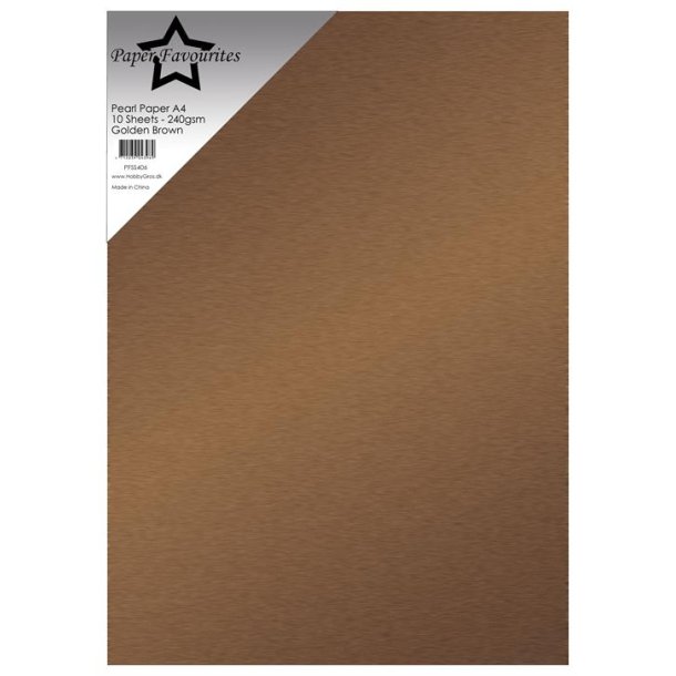 Paper Favourites - Pearl Paper - 240gr. - A4 - Golden Brown