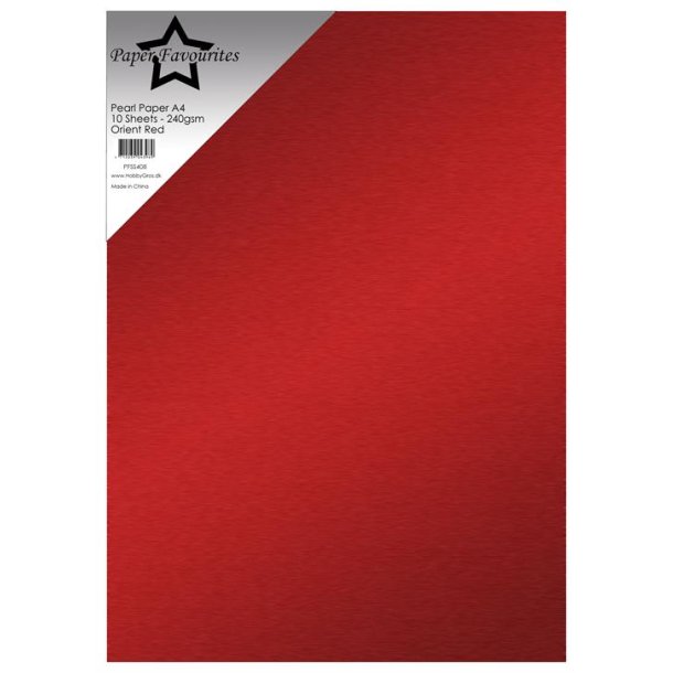 Paper Favourites - Pearl Paper - 240gr. - A4 - Orient Red