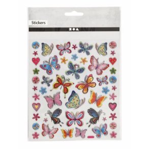 Stickers / Klisterm�rker - Farverige Sommerfugle - 28885