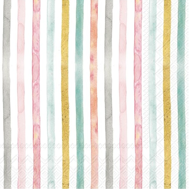 IHR - Frokostservietter - Flamingo Fever Stripe Rose