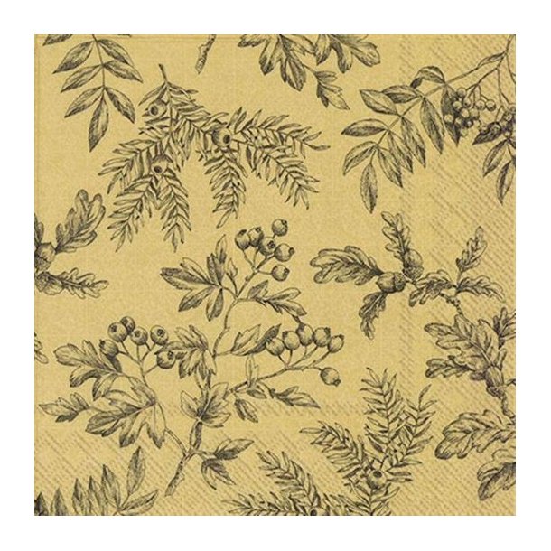 IHR - Frokostservietter - Silent Plants Black Gold - 20 stk.